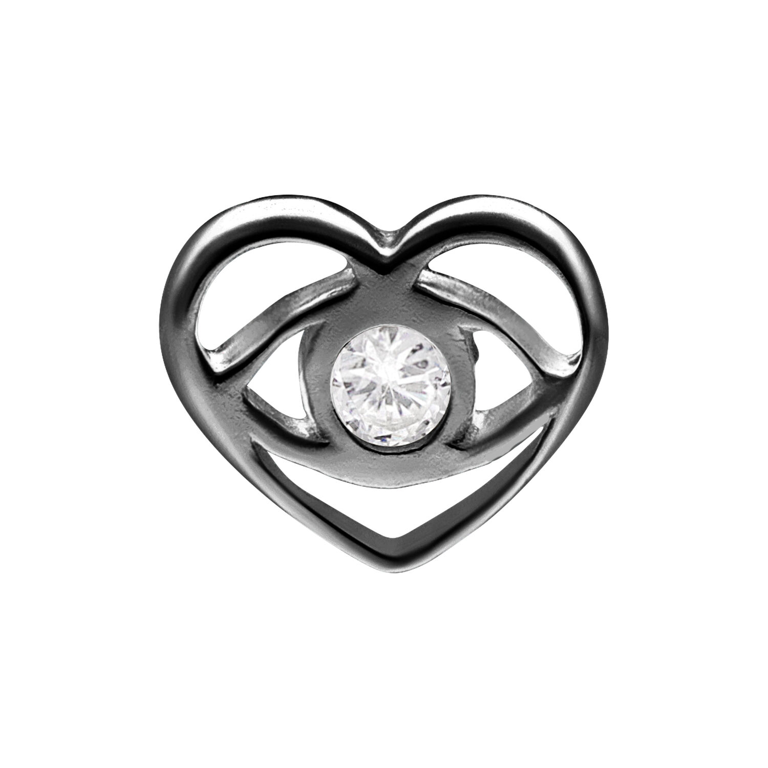 Push Fit Crystal Lovely Eye Attachment for Bioplast - Black Metal
