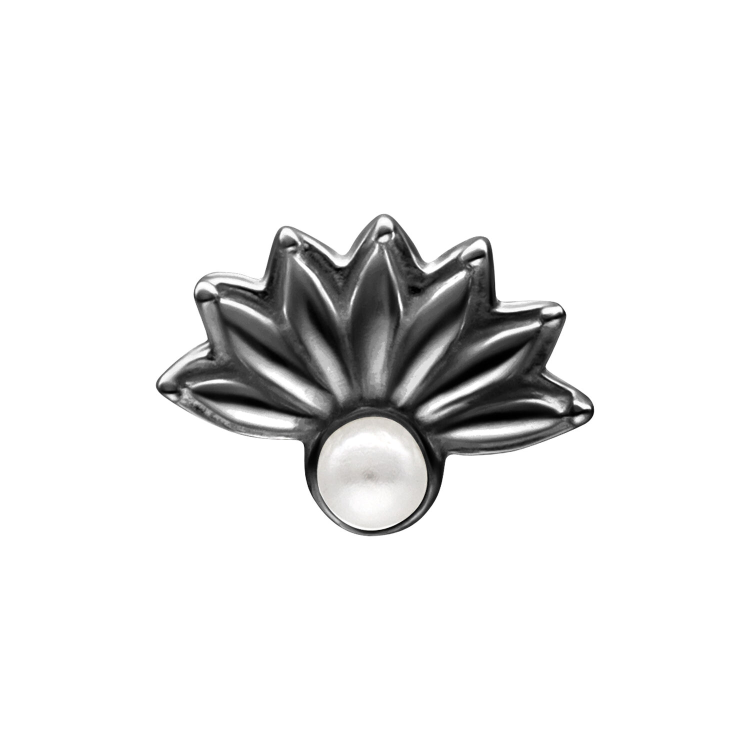 Push Fit Synthetic Pearl Peacock Attachment for Bioplast - Black Metal