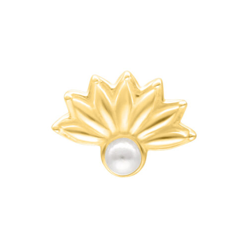 Push Fit Synthetic Pearl Peacock Attachment for Bioplast - Golden Metal