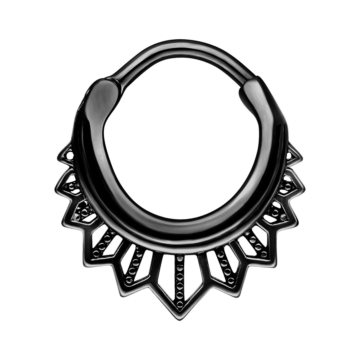 Tigerlily Septum Clicker<!--5d4c1c7071db9--> - Black Metal