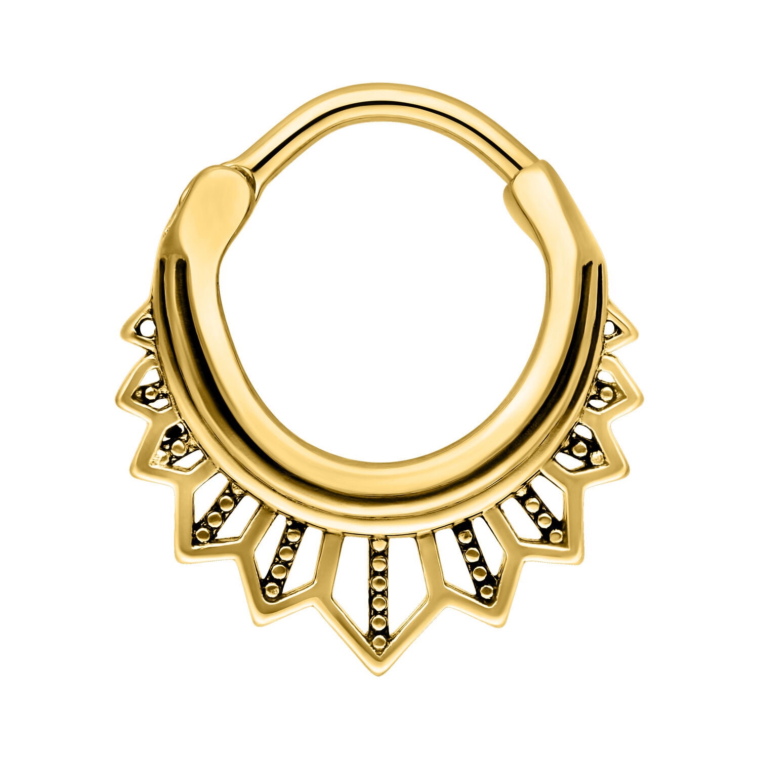 Tigerlily Septum Clicker<!--5d4c1c7071db9--> - Golden Metal