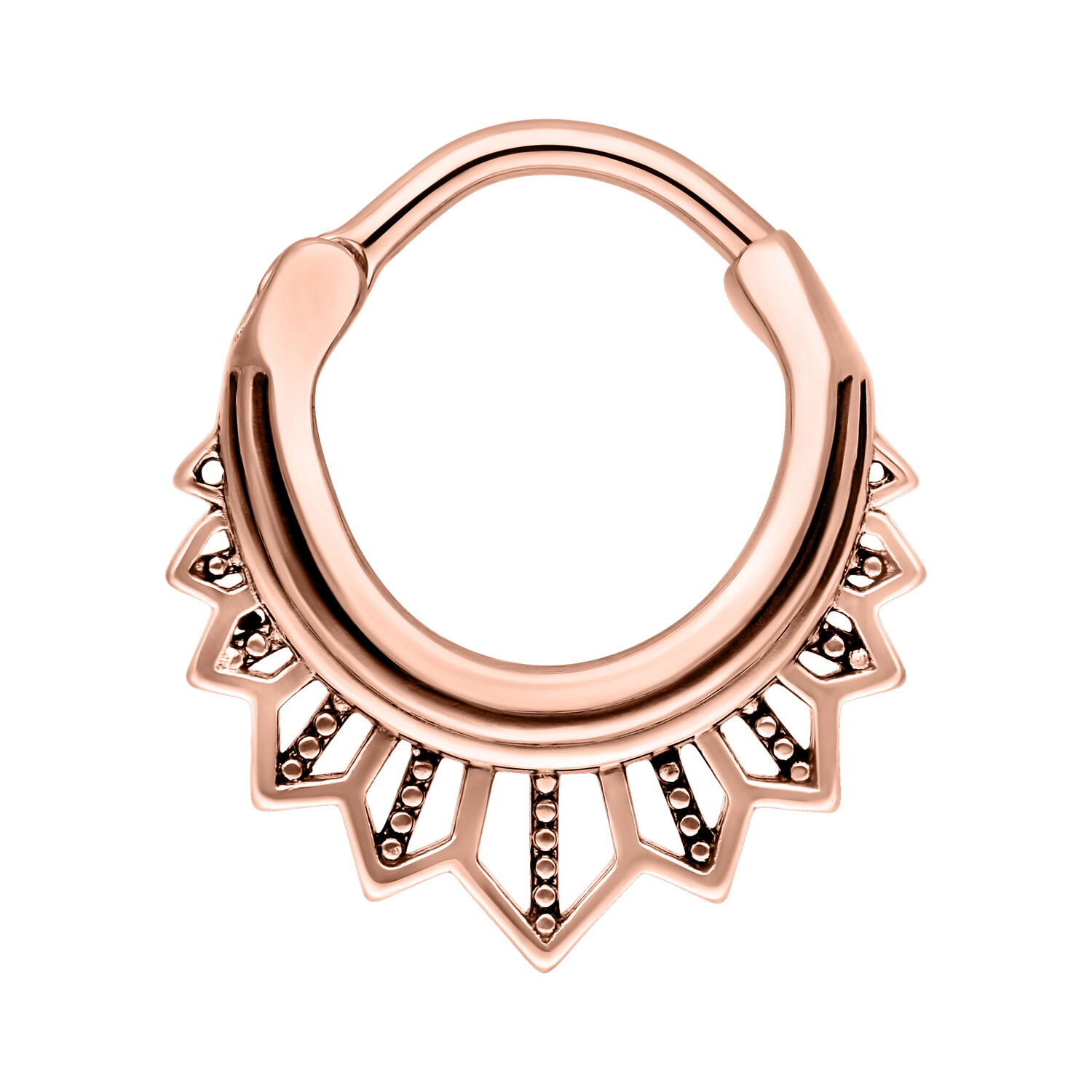 Tigerlily Septum Clicker<!--5d4c1c7071db9--> - Rosegold
