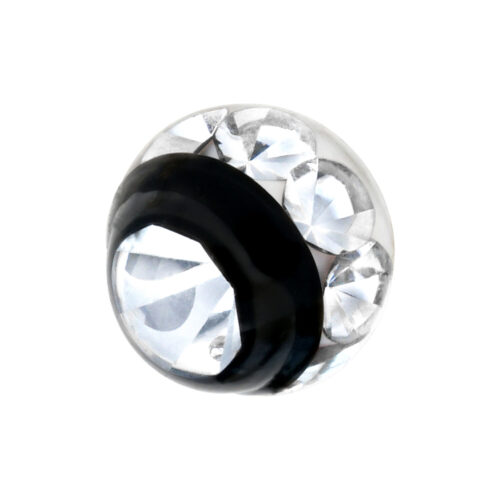 Sfera per filetto esterno con cristalli - Black Metal