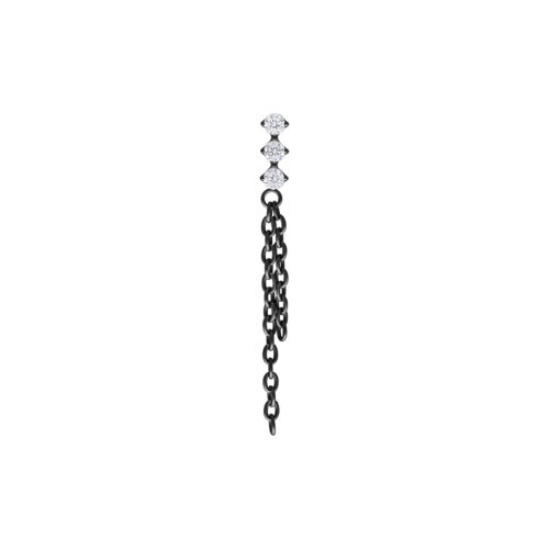 Push Fit Dangling Crystal Chains Attachment - Black Metal