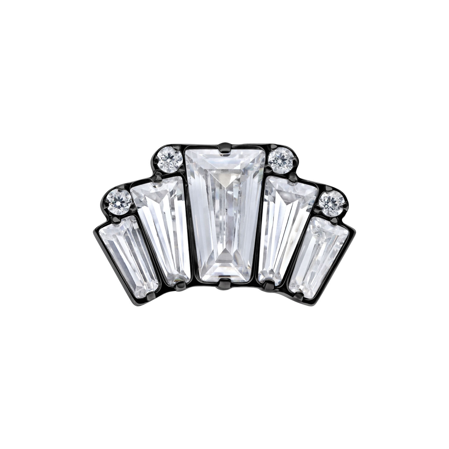 Push Fit Square Crystals Attachment - Black Metal