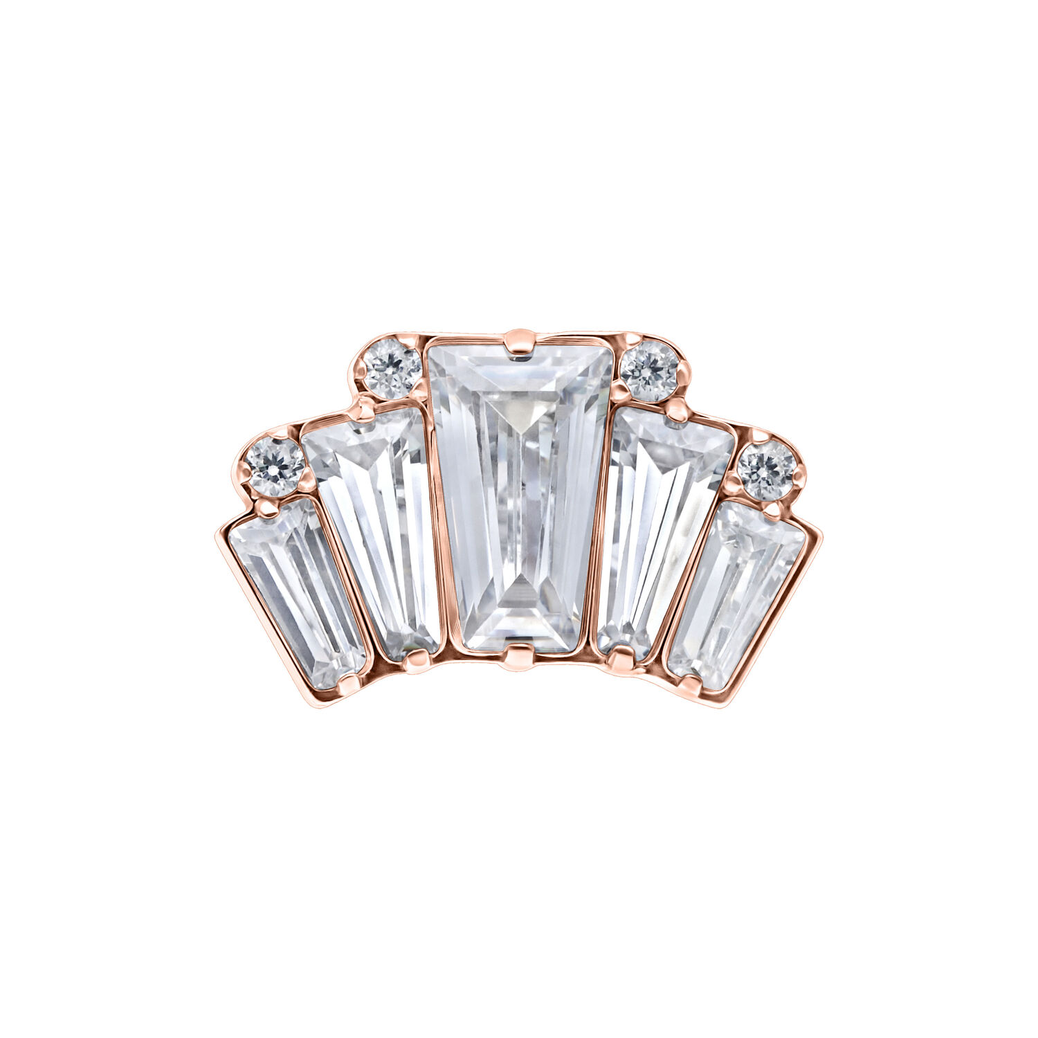 Push Fit Square Crystals Attachment - Rosegold
