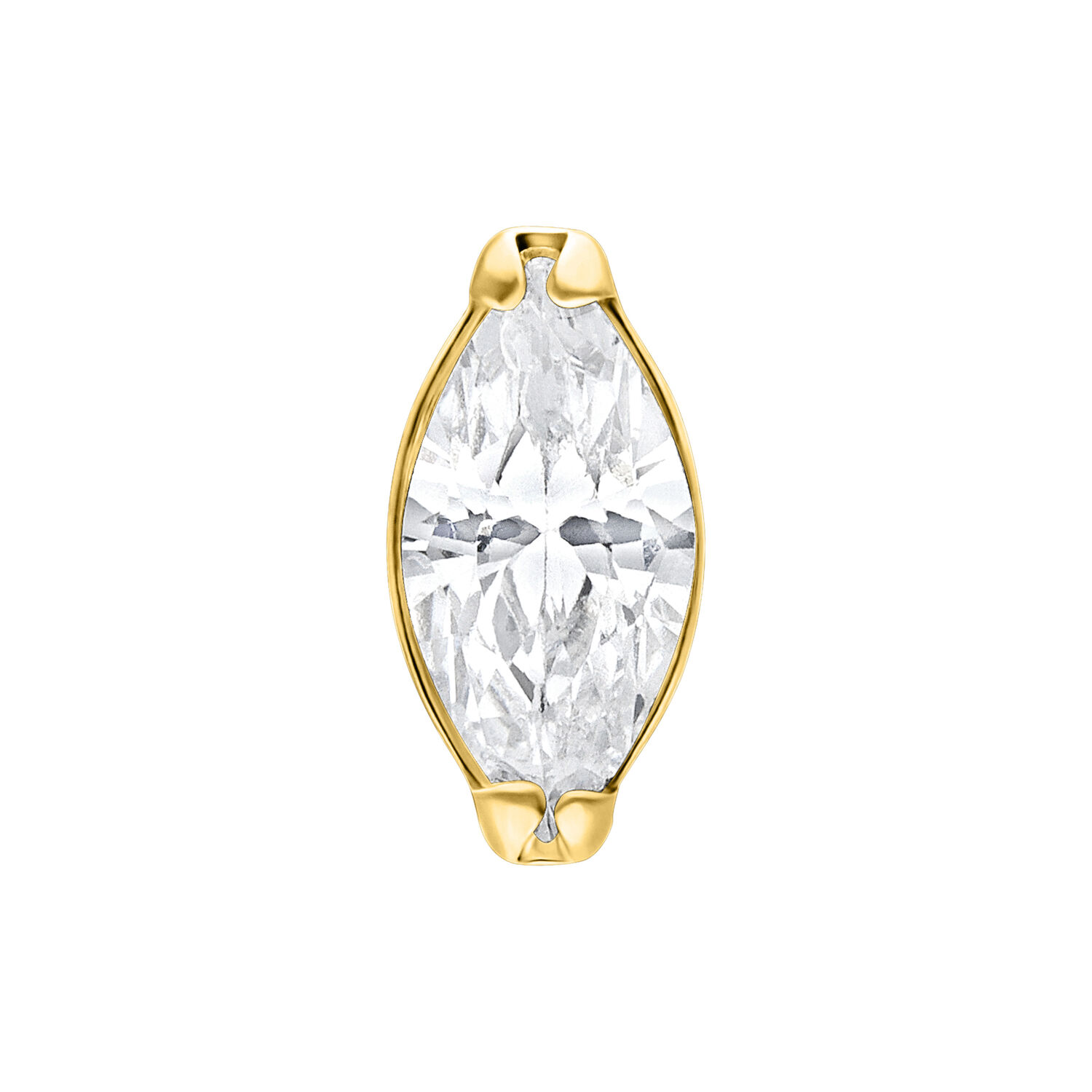 Push Fit Oval Crystal Attachment - Golden Metal