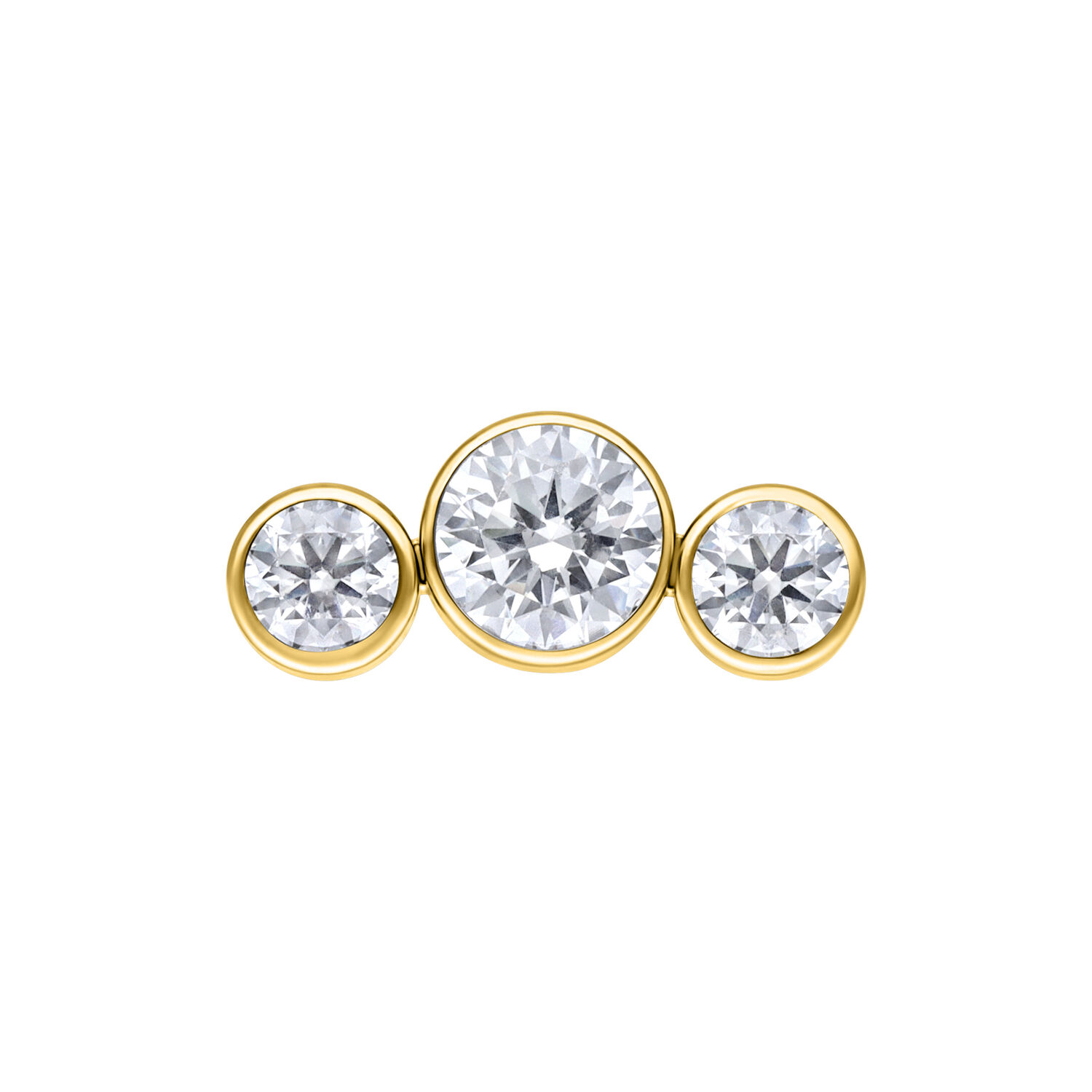 Push Fit 5 Crystal Bow Attachment - Golden Metal