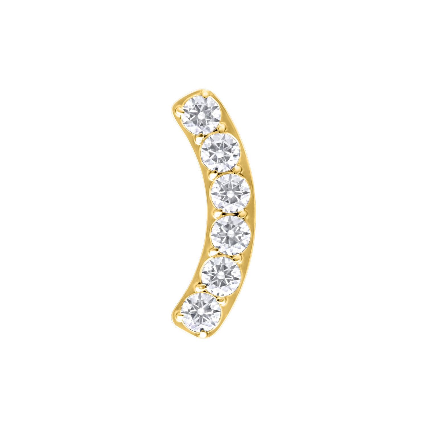 Push Fit 6 Crystal Bow Attachment - Golden Metal