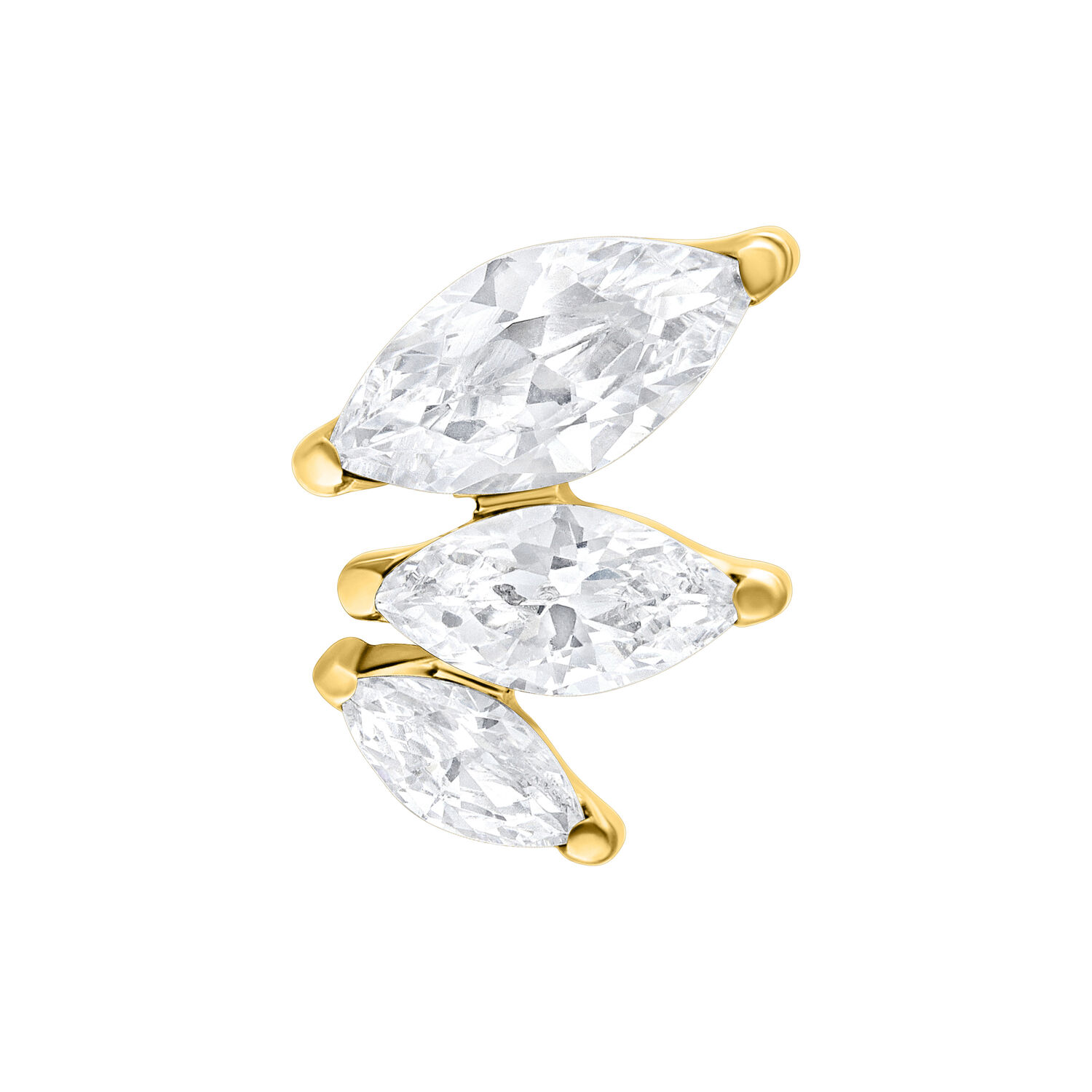 Push Fit Belle Crystal Attachment - Golden Metal