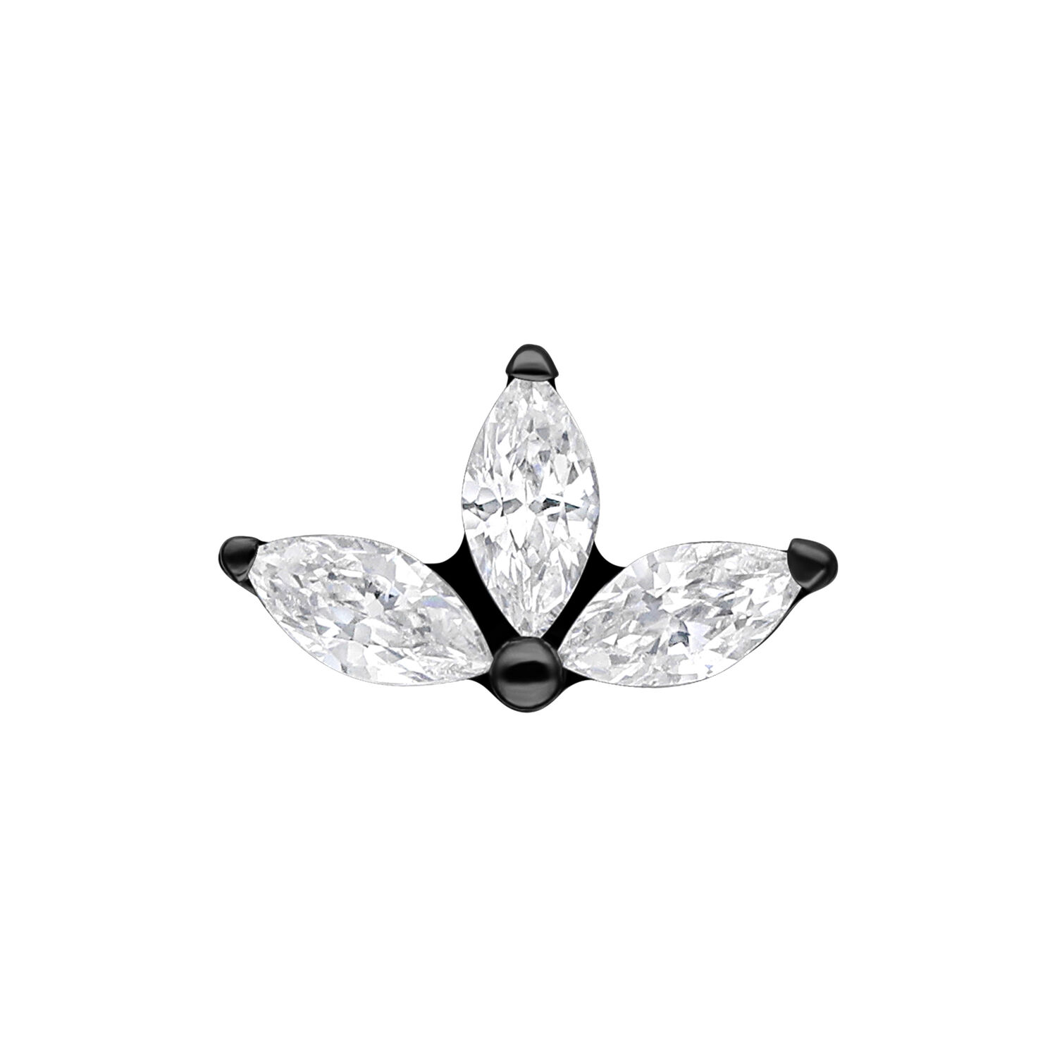 Push Fit Crystal Lotus Attachment - Black Metal