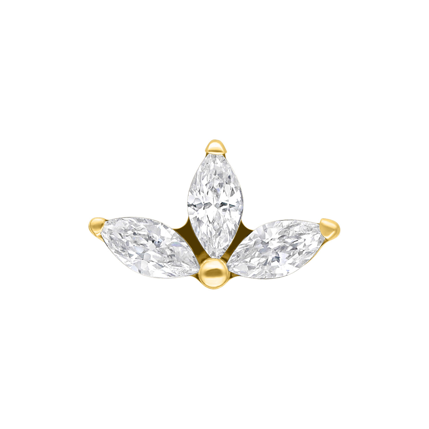 Push Fit Crystal Lotus Attachment - Golden Metal