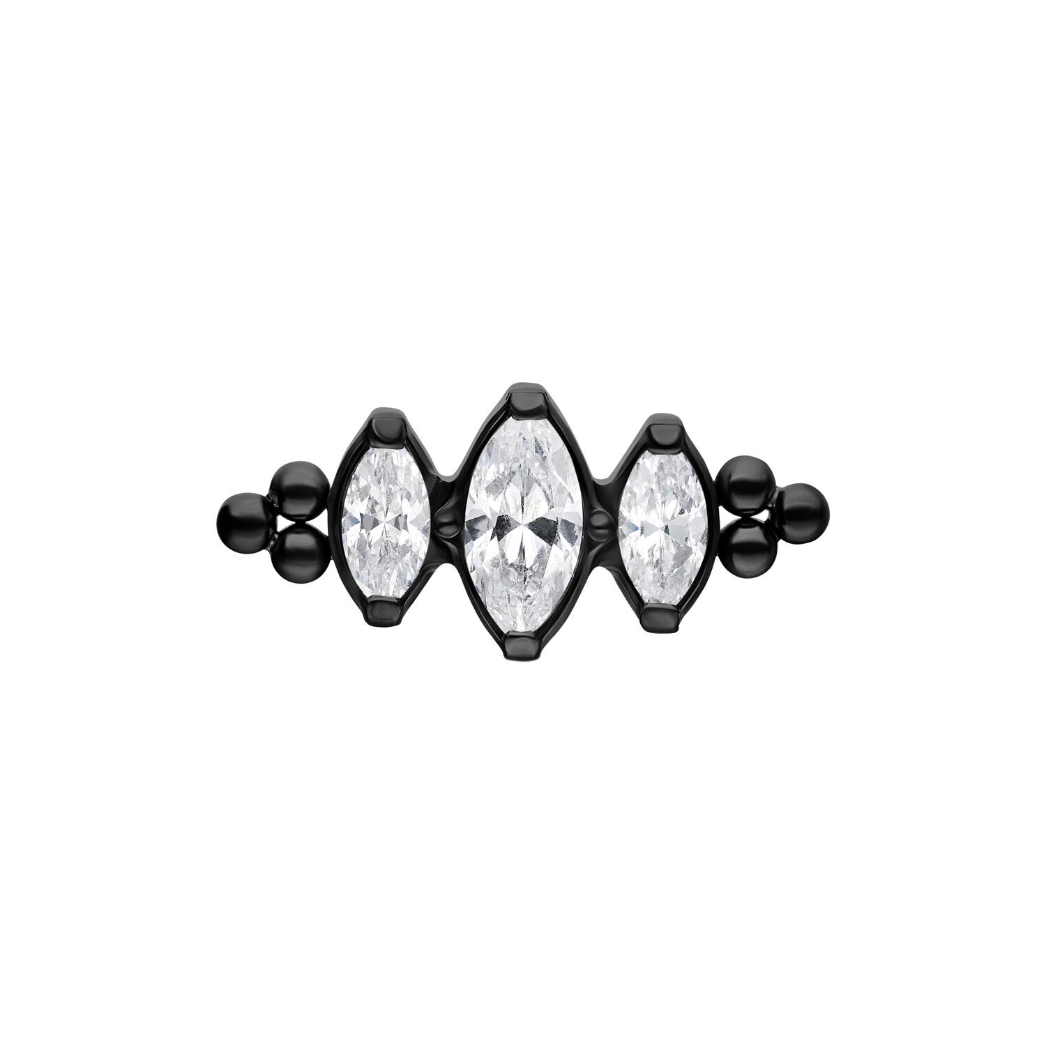 Push Fit Crystal Drop with Bubble Attachment - Black Metal
