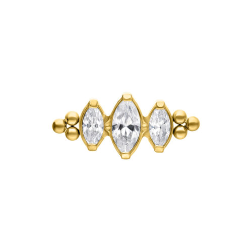 Push Fit Crystal Drop with Bubble Attachment - Golden Metal