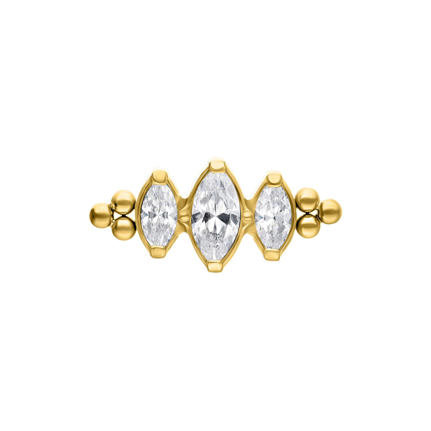 Push Fit Crystal Drop with Bubble Attachment - Golden Metal