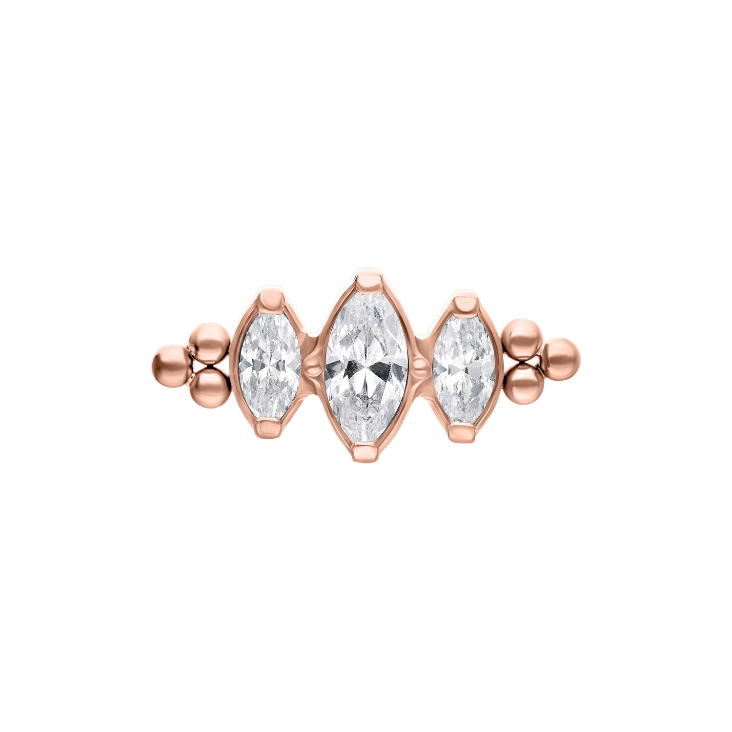 Push Fit Crystal Drop with Bubble Attachment - Rosegold