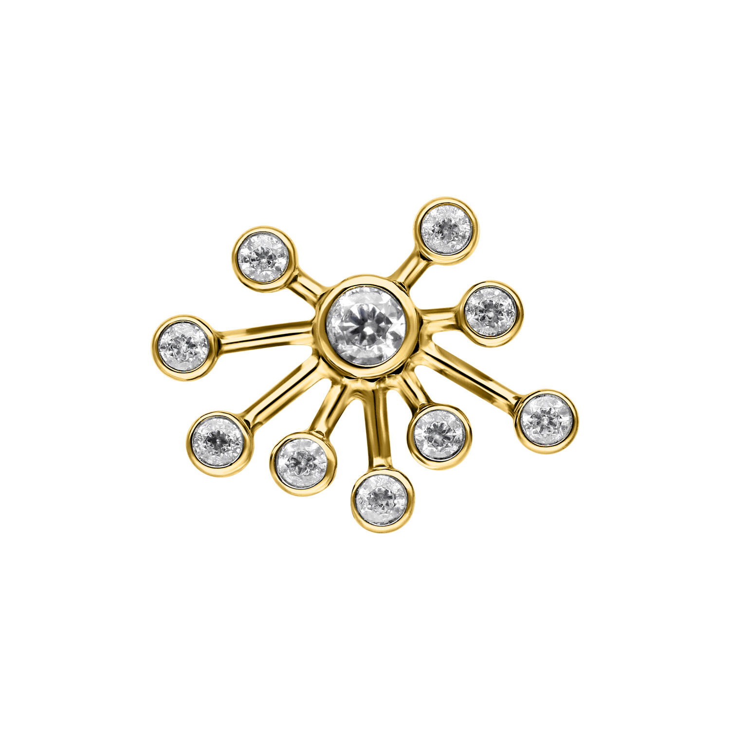 Push Fit Frozen Sparkle Attachment - Golden Metal