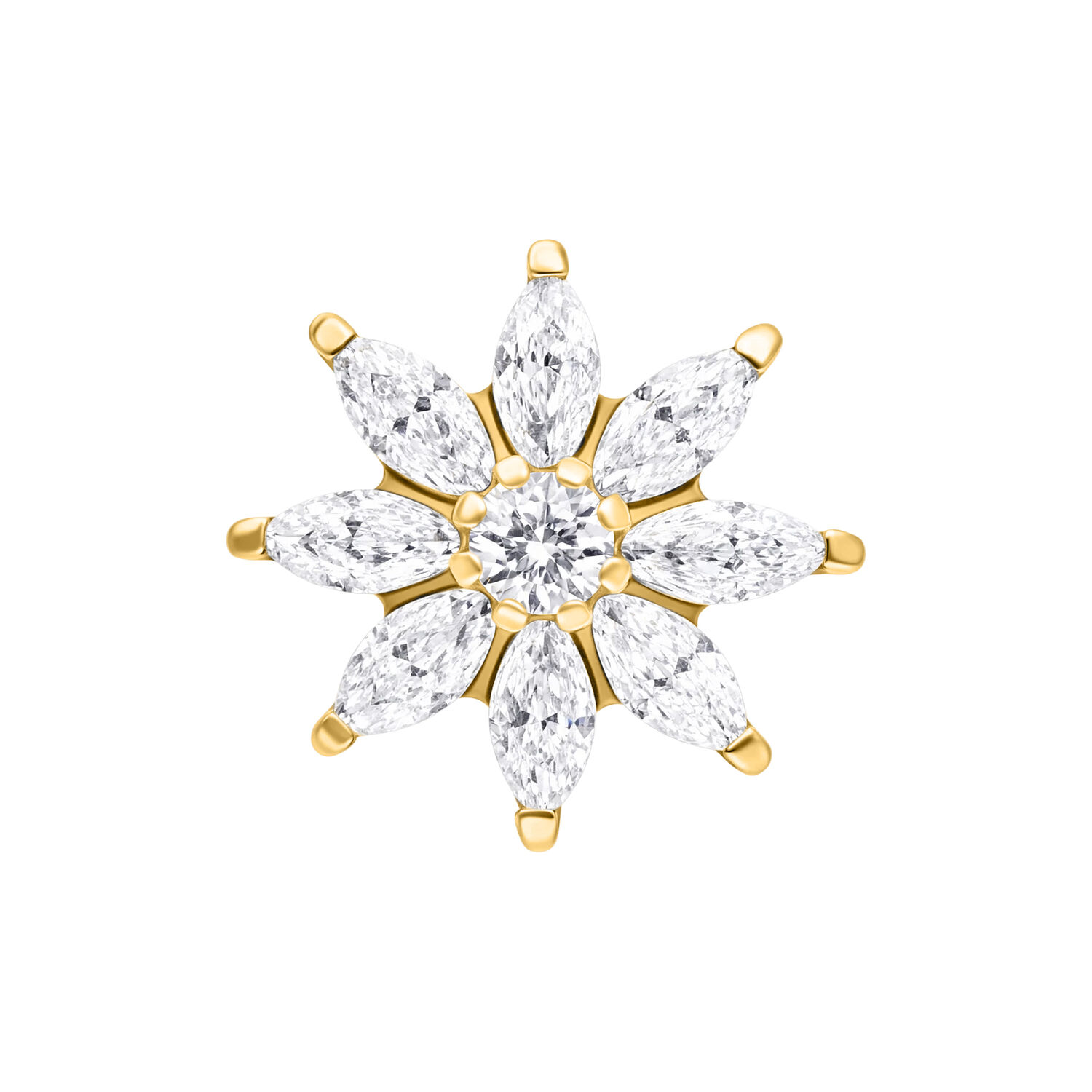 Push Fit Ice Flower Crystal Attachment - Golden Metal