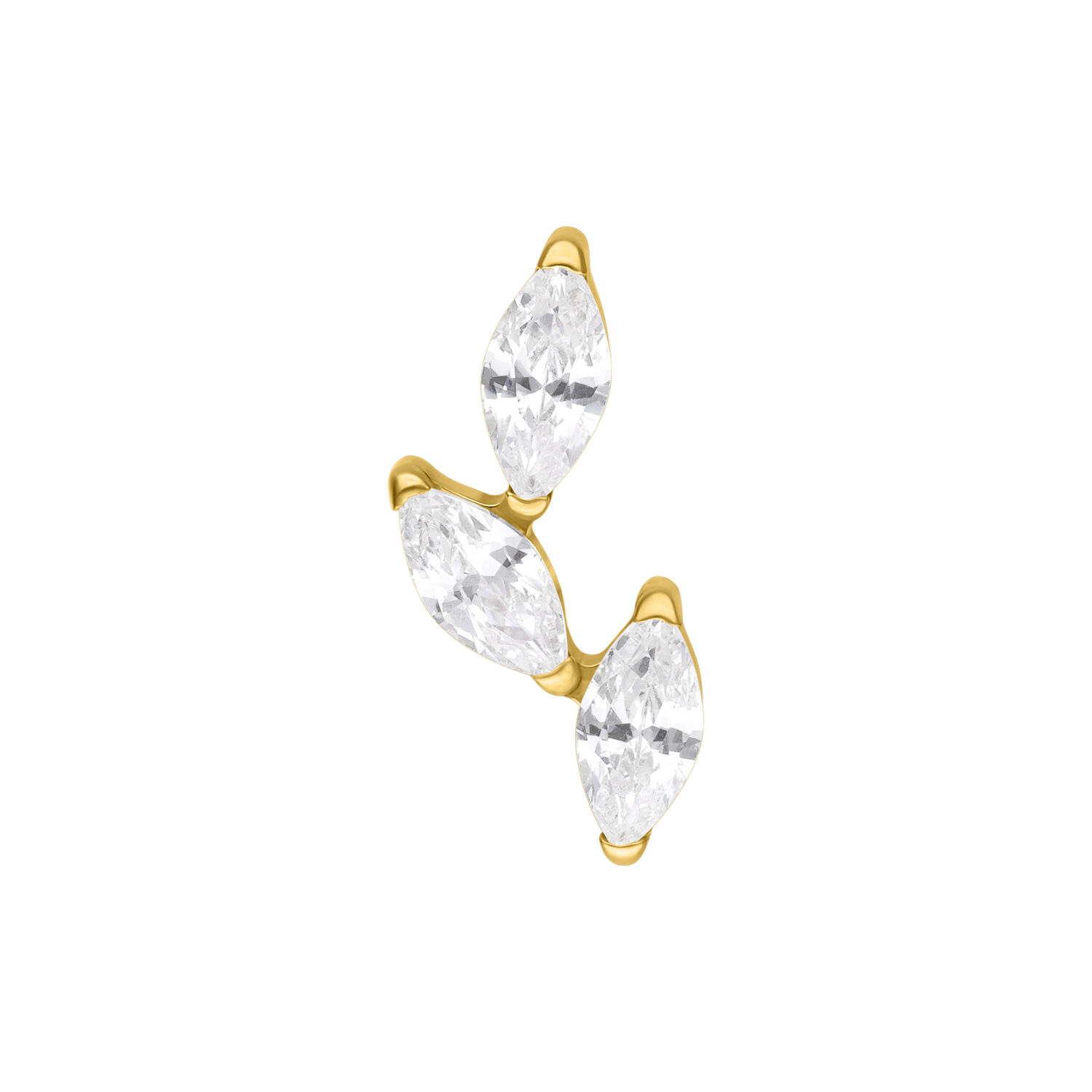 Push Fit Crystal Branch Attachment - Golden Metal