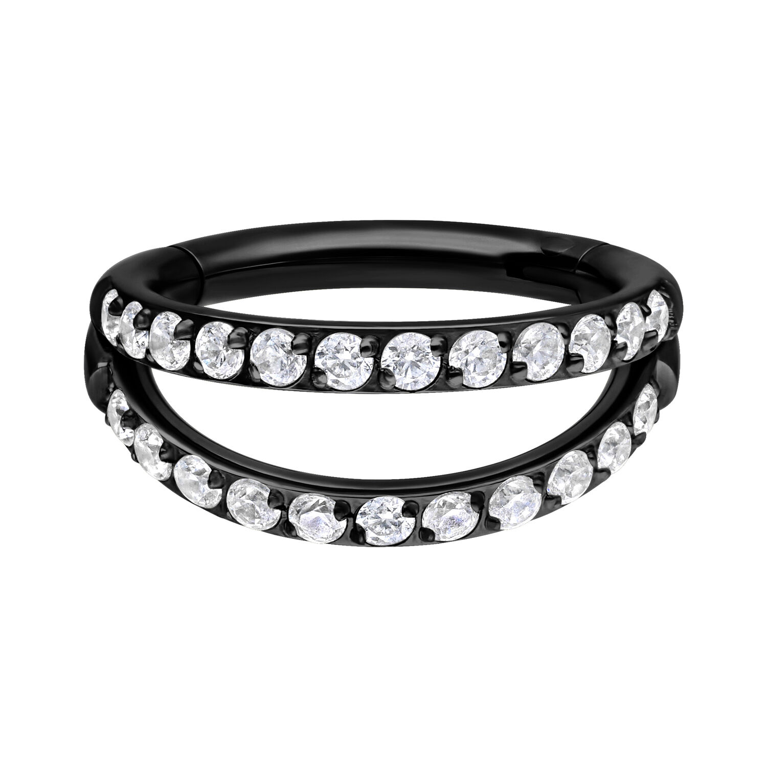 Double Row Crystal Clicker - Black Metal