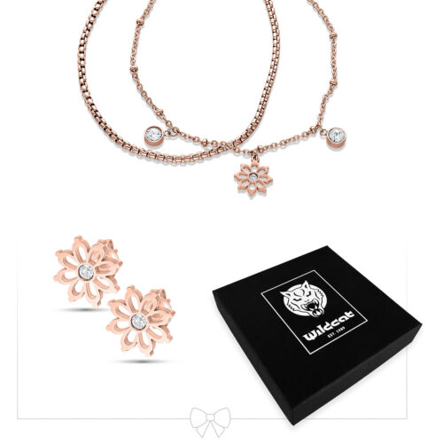 Little Floralis Armband with Earstuds Set - Rosegold
