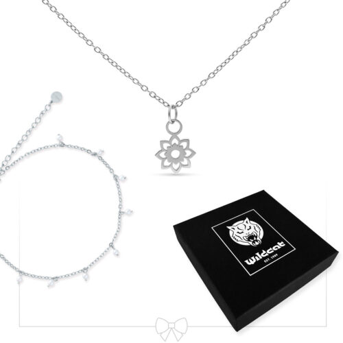 Little Synthetic Pearl Anklet with Necklace Set