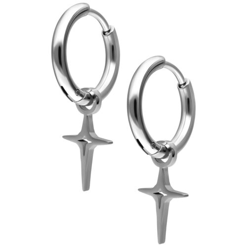 Mini Polar Star Hoops Pair