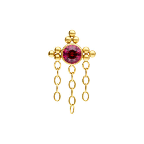 Push Fit Maharani Ruby Drape Attachment - Golden Metal