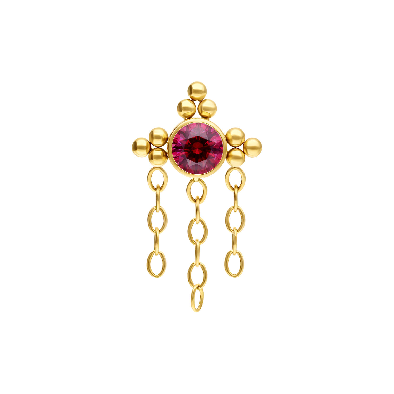 Push Fit Maharani Ruby Drape Attachment - Golden Metal