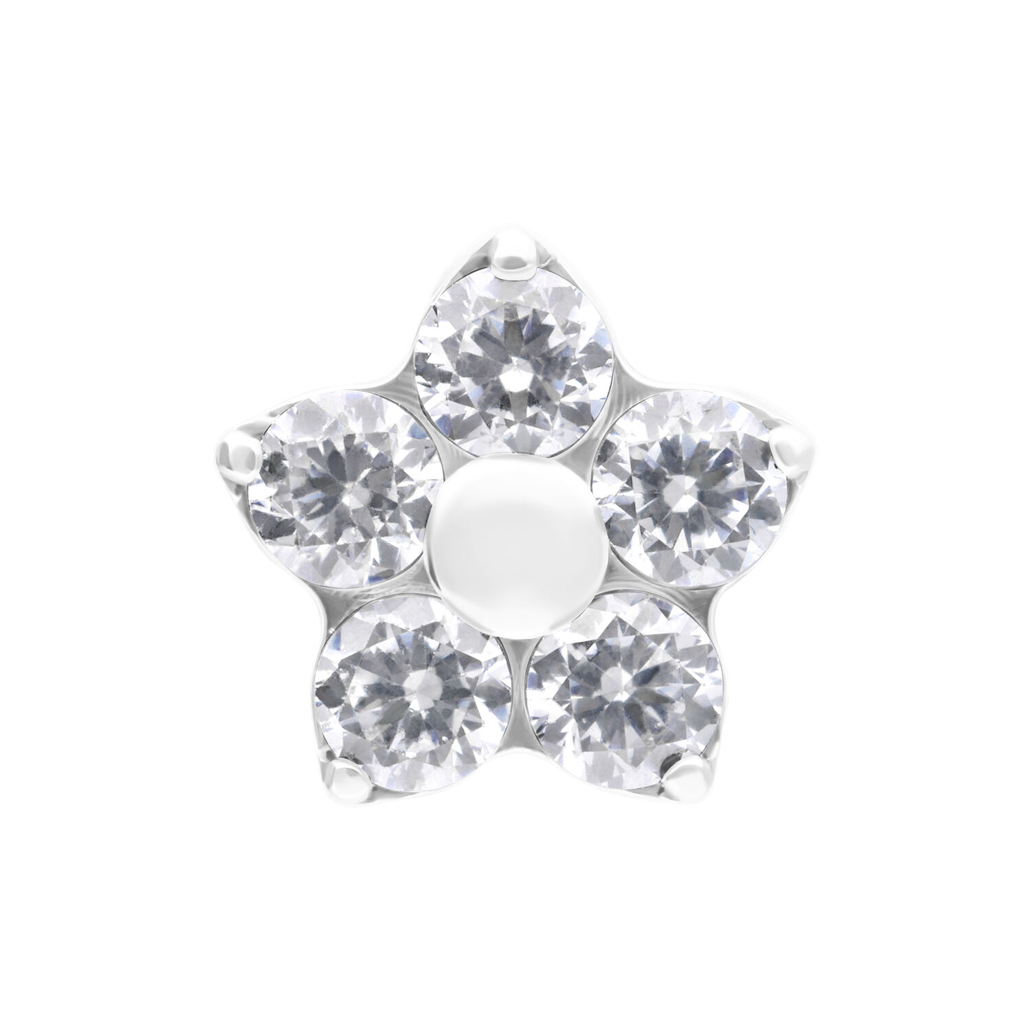 Push Fit Mini Multi Jewelled Flower Attachment - Or blanc