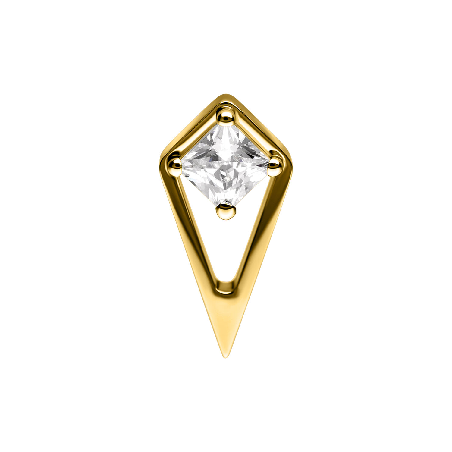 Push Fit Rectangle Attachment - Golden Metal