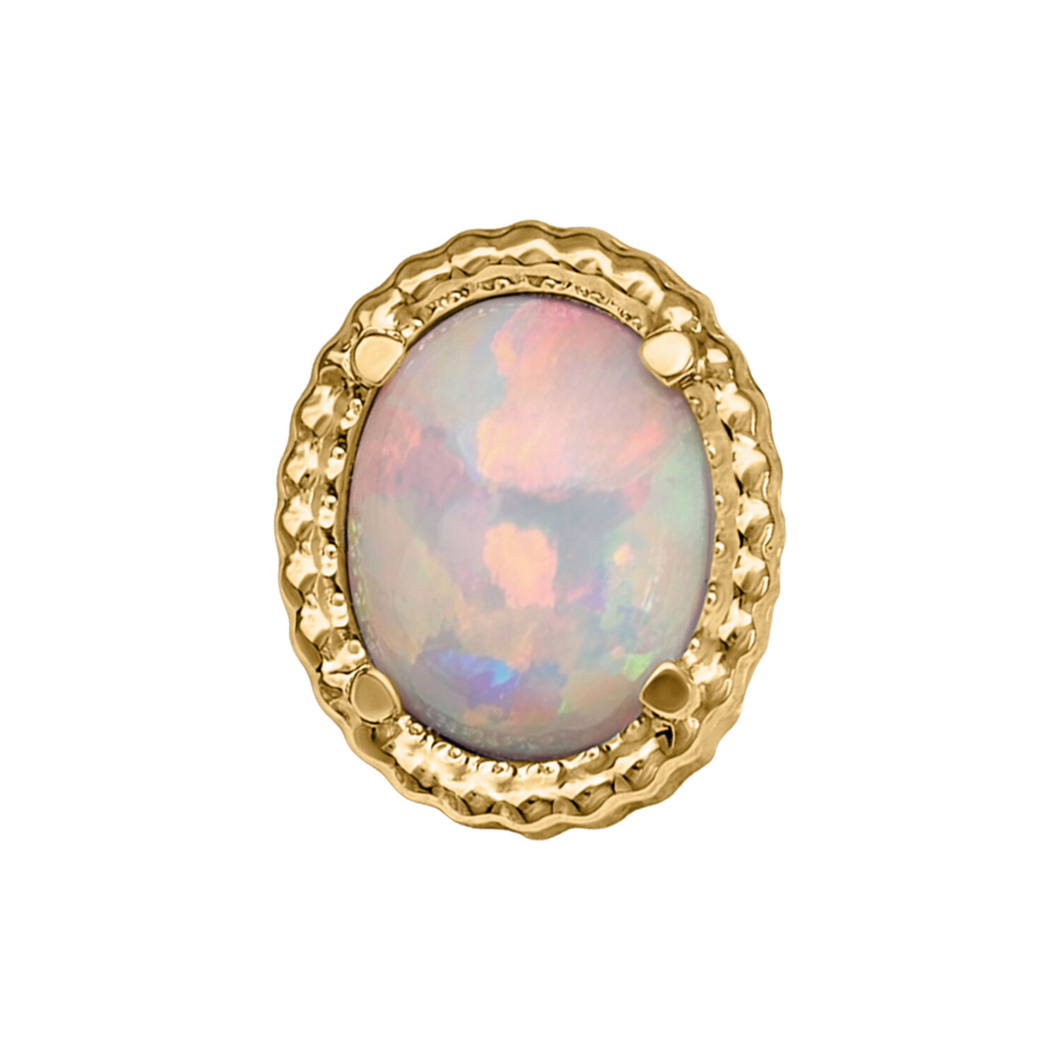 Push Fit Oval Synthetic Opal Attachment - Golden Metal