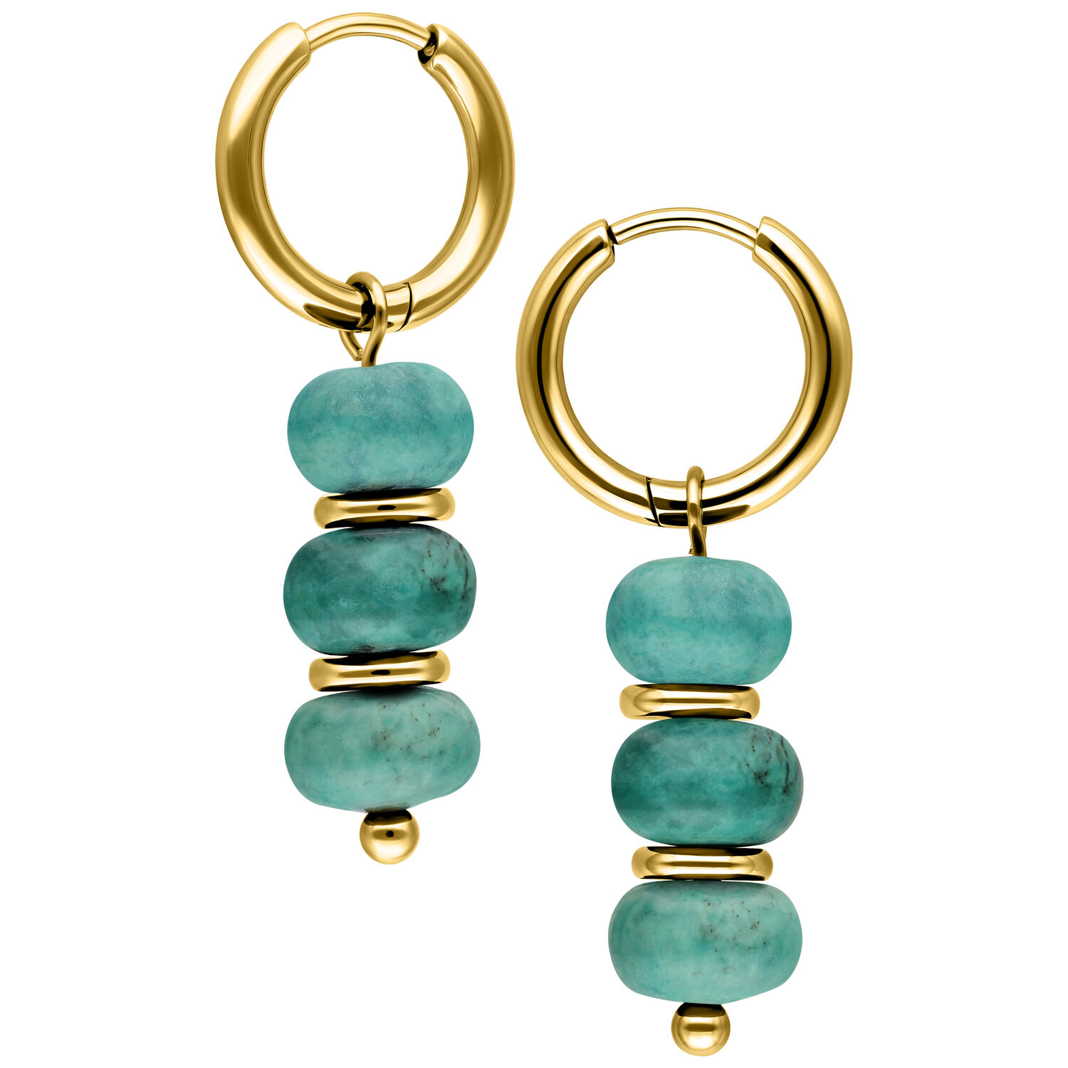 Little Natural Stone Bubble Hoops
