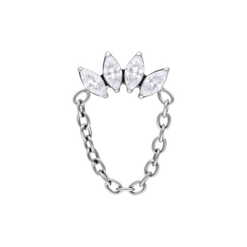 Push Fit Crystal Crown Chain Attachment