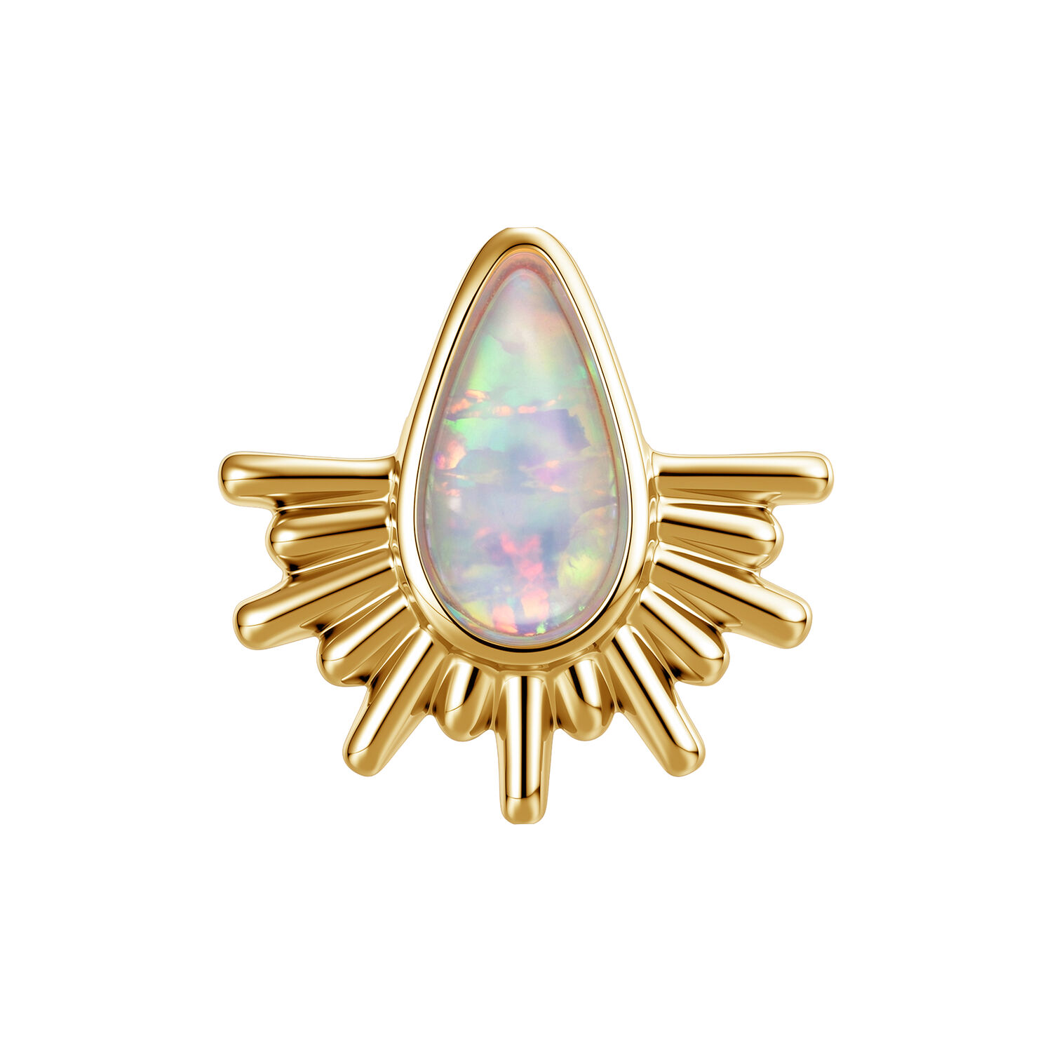 Push Fit Synthetic Opal Sunrays Attachme - Golden Metal