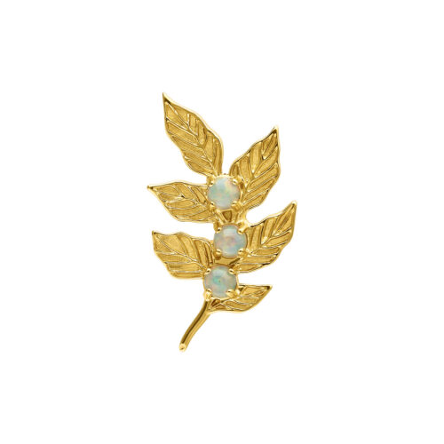Push Fit Opal Leaf Branch Attachment - Golden Metal