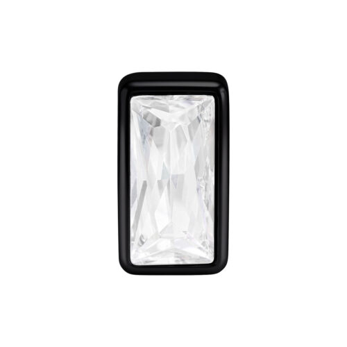 Push Fit Baguette Crystal Attachment - Black Metal