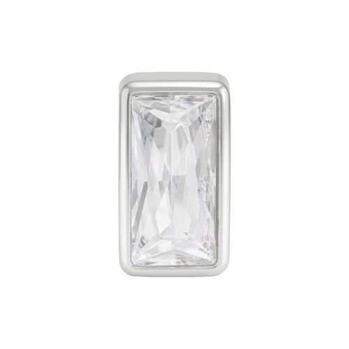 Push Fit Baguette Crystal Attachment - Or blanc