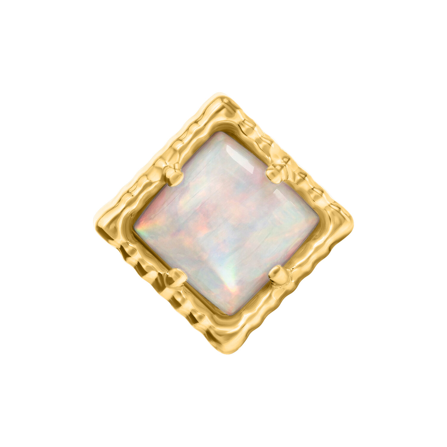 Push Fit Squared Synthetic Opal Attachment - Golden Metal