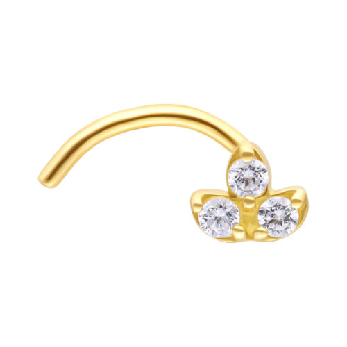 18K Gold Lotus Zirkonia Nosestud