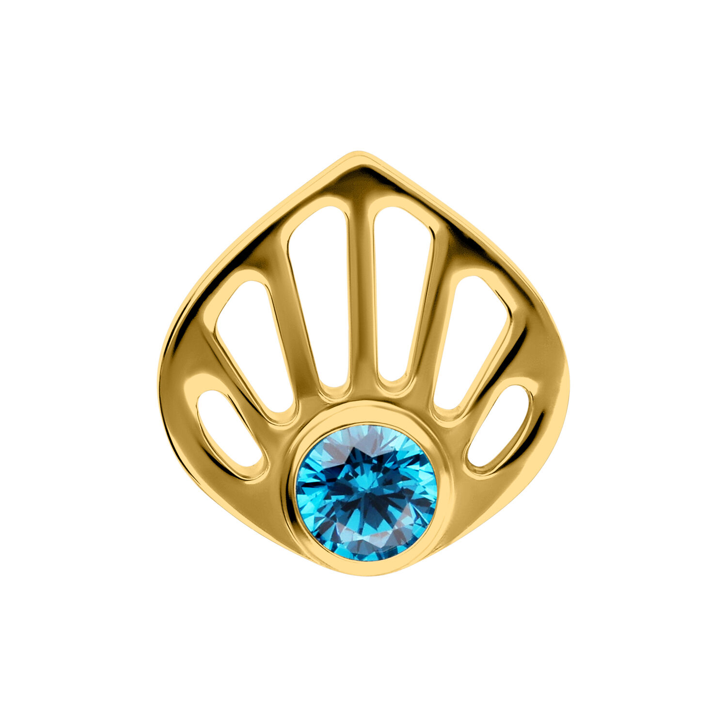 Titan Zirconline® - Push Fit Turquoise Crystal Seashell Attachment - Golden Metal