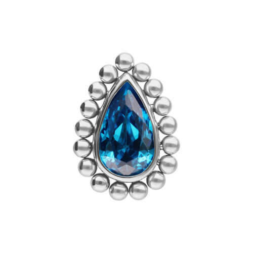 Titan Zirconline® - Push Fit Turquoise Crystal Azure Drop Attachment