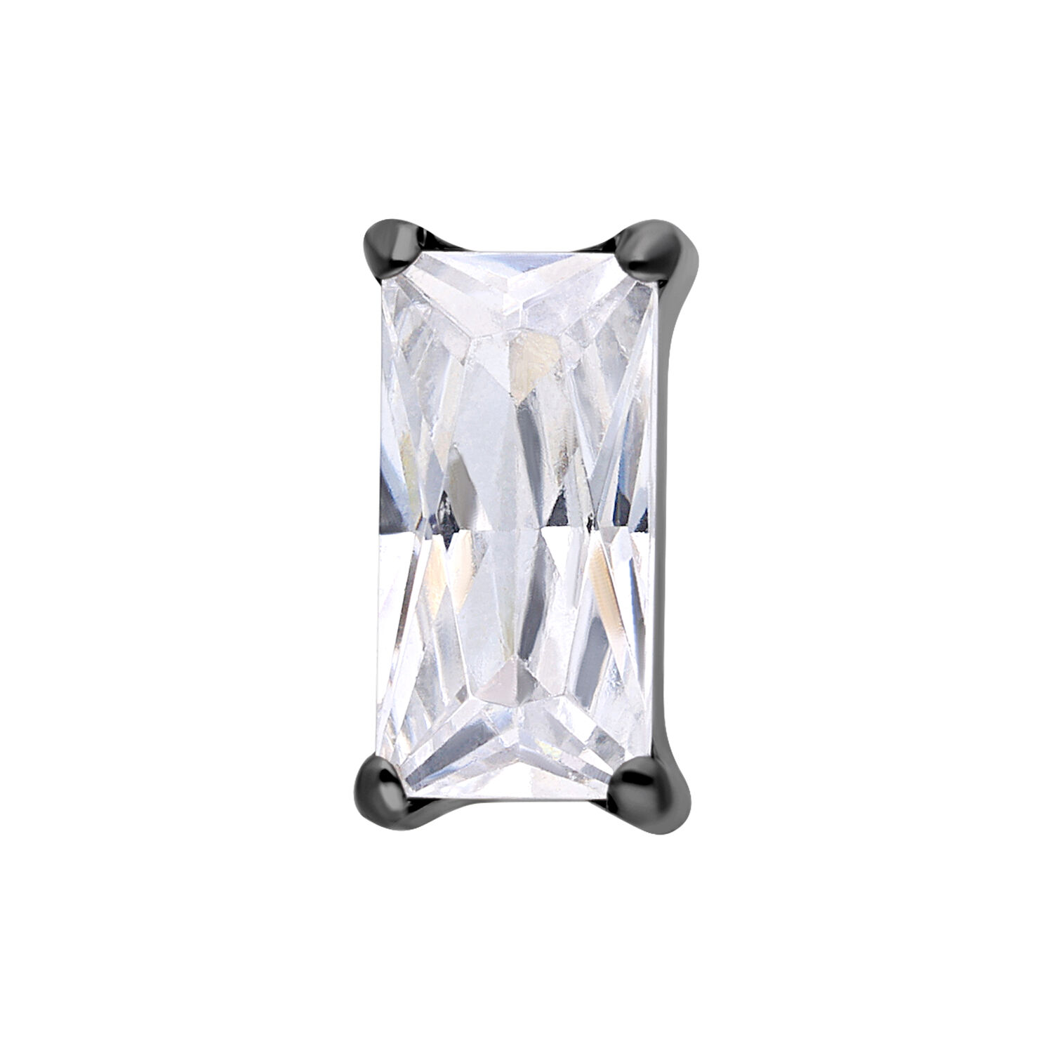 Push Fit Baguette Crystal Attachment - Black Metal