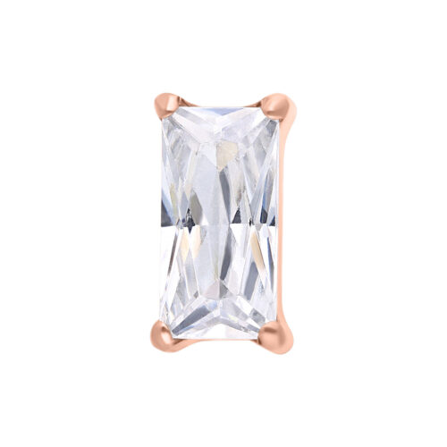 Push Fit Baguette Crystal Attachment - Rosegold