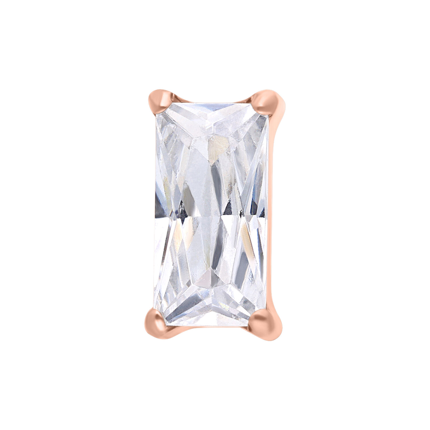 Push Fit Baguette Crystal Attachment - Rosegold