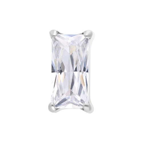 Push Fit Baguette Crystal Attachment - Or blanc
