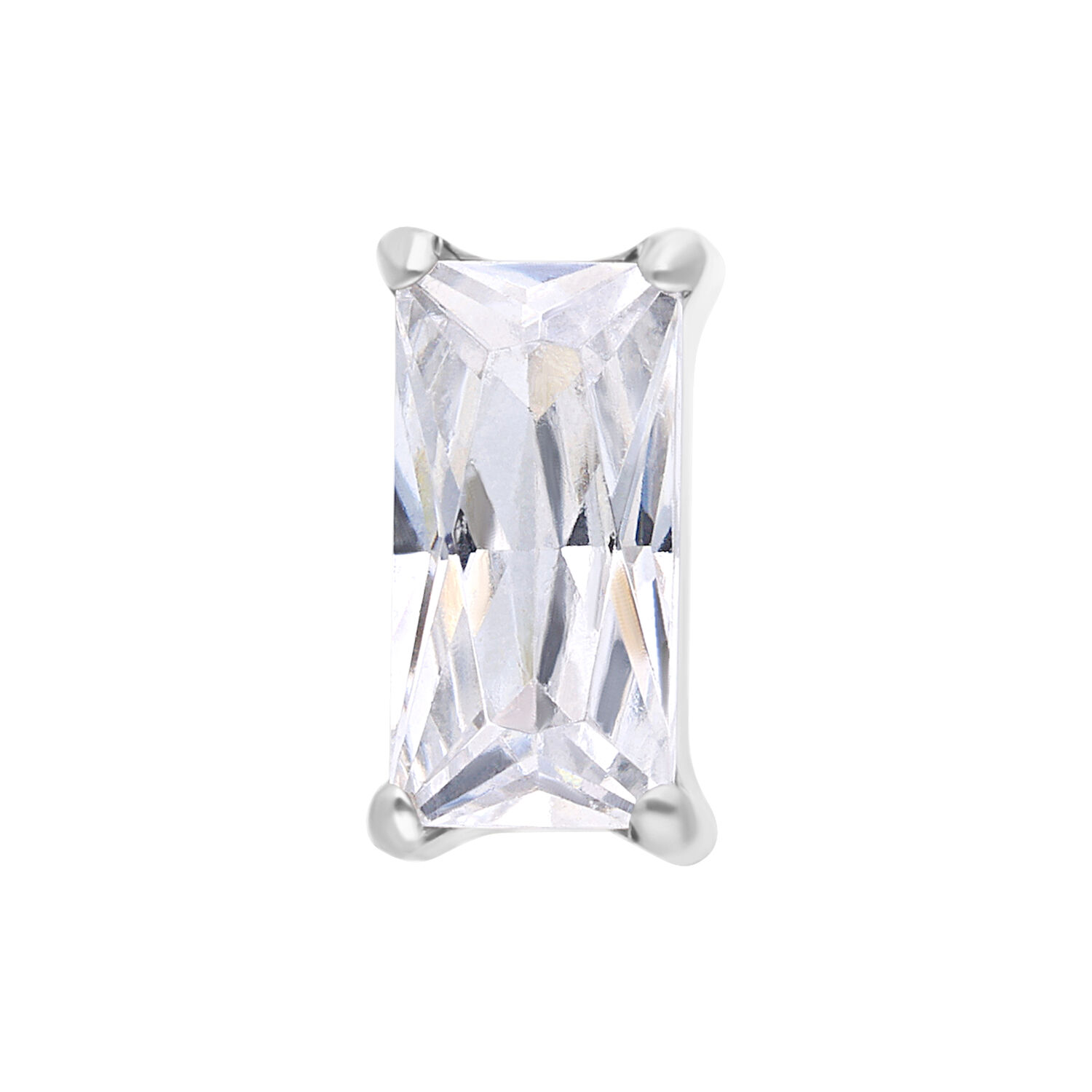 Push Fit Baguette Crystal Attachment - Or blanc