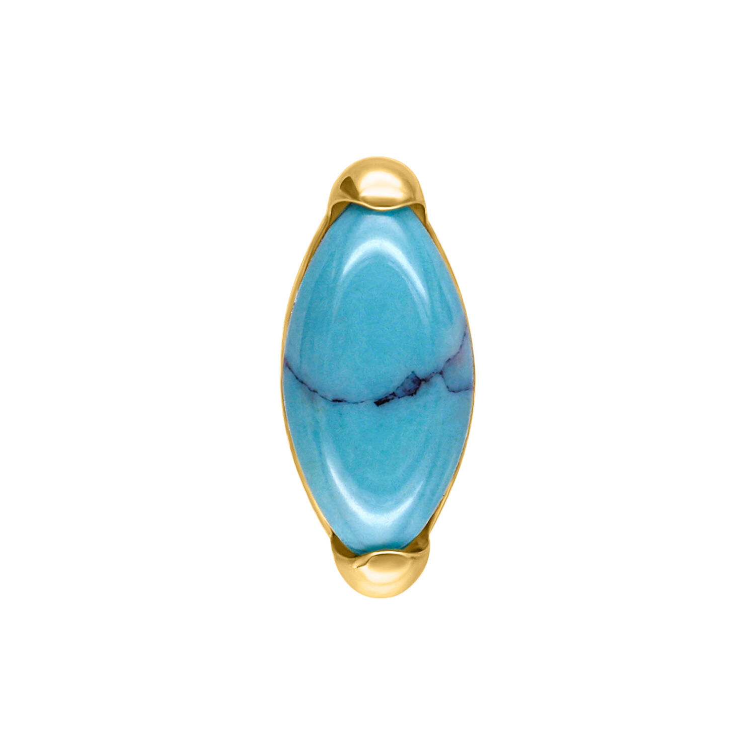 Push Fit Oval Turquoise Attachment - Golden Metal