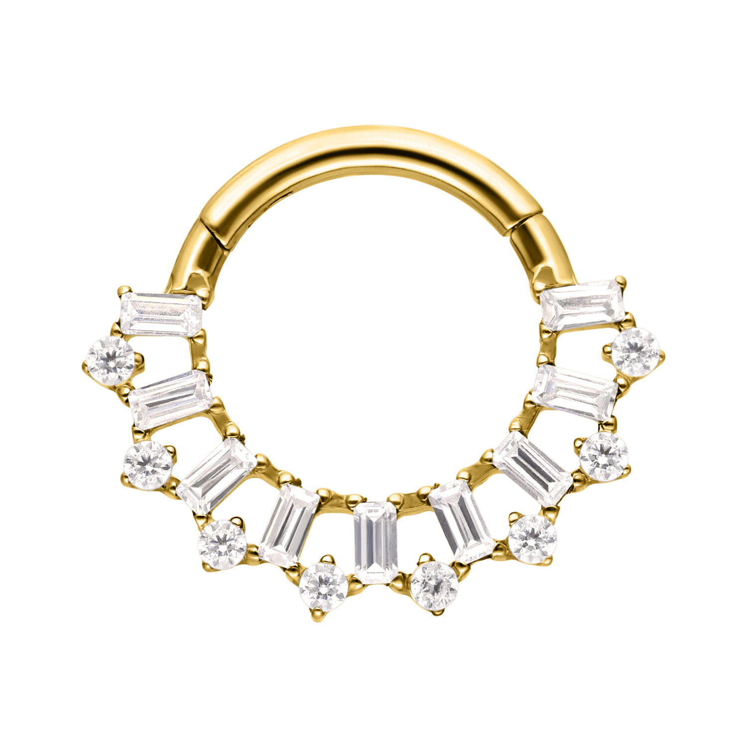 Baguette Crystal Clicker - Golden Metal