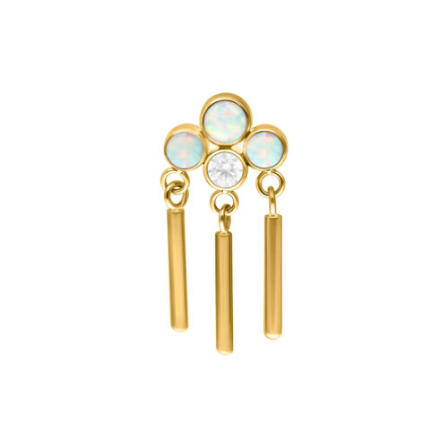 Push Fit Synthetic Opal Statement Crown Attachment - Golden Metal